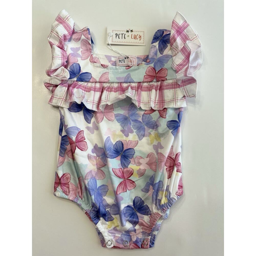 Pete & Lucy Free Like A Butterfly Baby Romper Size 12-18 Months NEW NWT